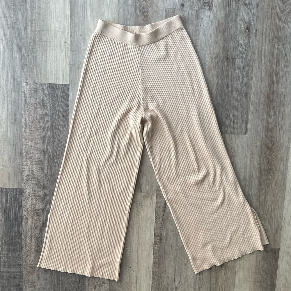 Cider Tan Sweater Side Split Pants High Rise size Large